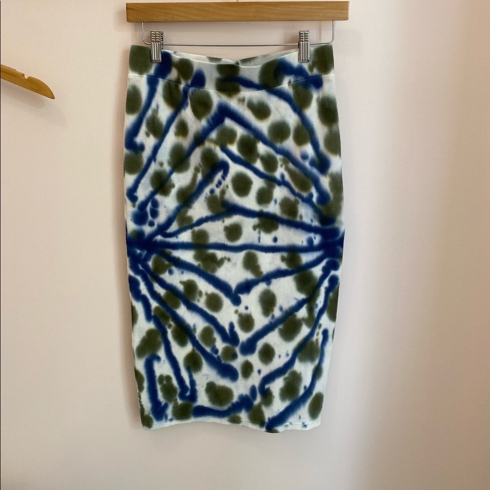 Dance & Marvel Tie Dye Ribbed Knit Midi Skirt